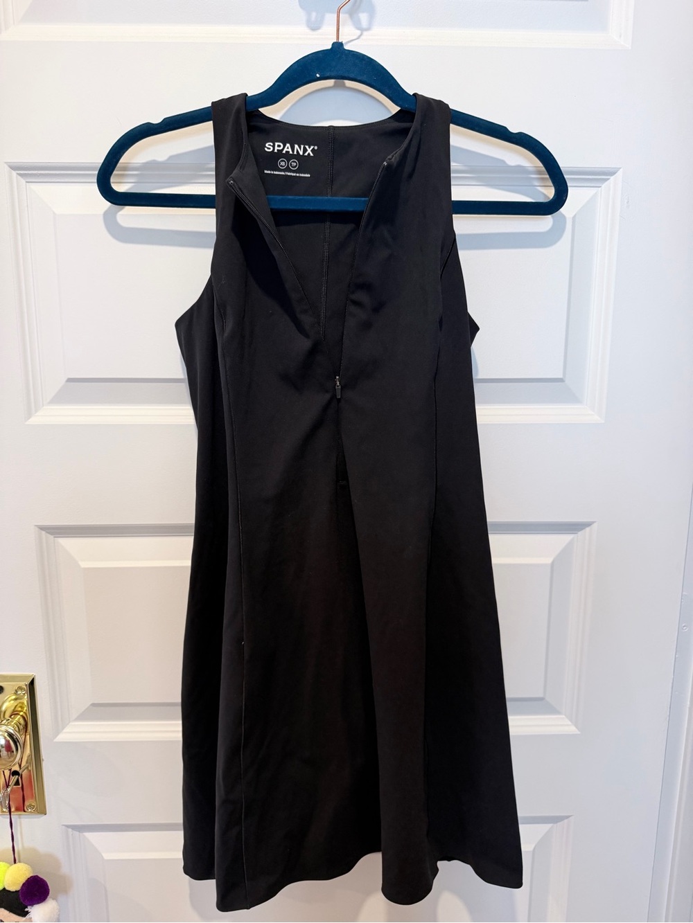 Spanx Get Moving zip-front athletic dress with built-in shorts